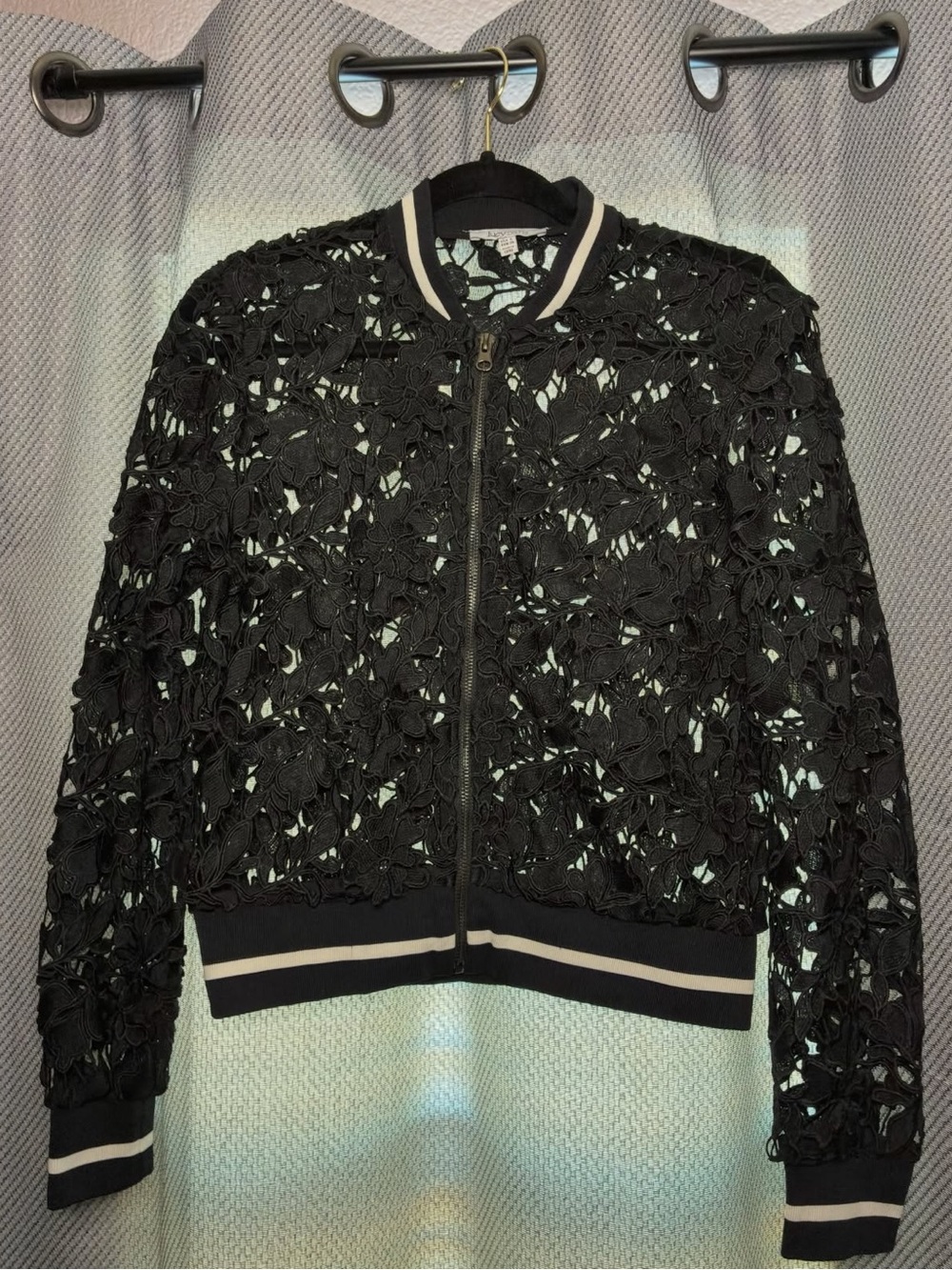 Lucy Paris Black Netted Bomber
Jacket